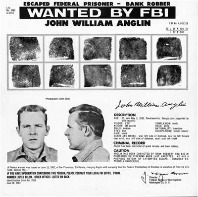 Picture Of FBI Poster Wanted John Anglin